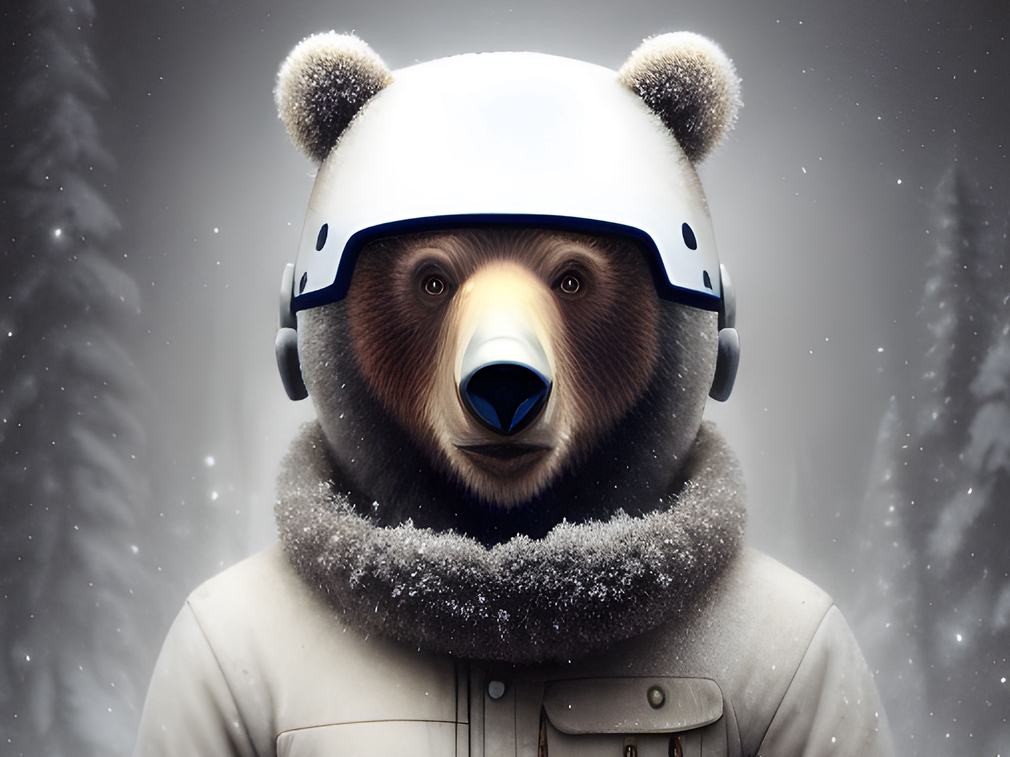 Snowboarding Bear