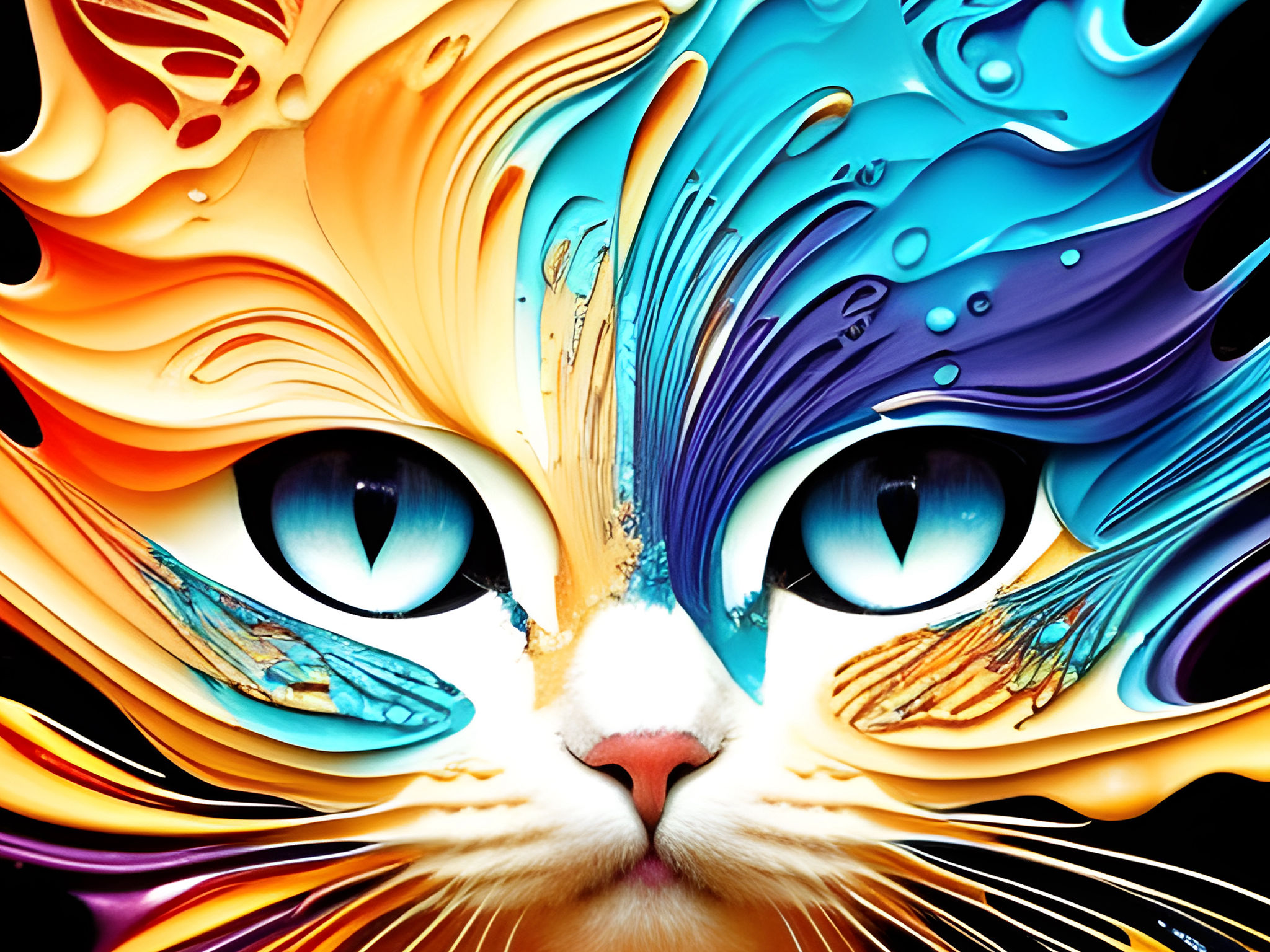 Feline - Mixed Media